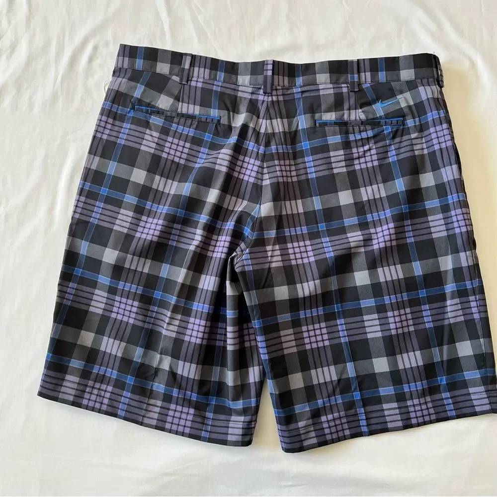 Nike NWT golf tour performance dri fit plaid shorts men size 40 standard fit